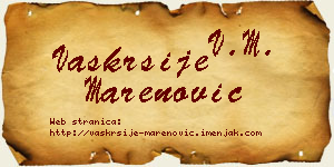 Vaskrsije Marenović vizit kartica